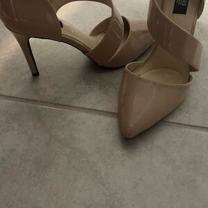 Elegant Nude Patent Leather Heels